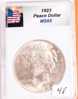 Coin 1923 Peace Silver Dollar RC MS65