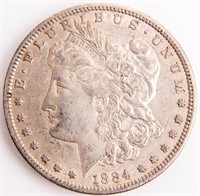Coin 1884-S  Morgan Silver Dollar in Nice VF+