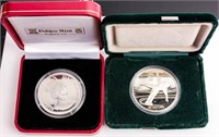 Coin 2 Silver Coins, Proof in Boxes