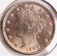 Coin 1908 Liberty Nickel in Brilliant Uncirculated