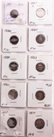 Coin 10 Seated Liberty Dimes Good to XF