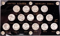 Coin Mercury Dime Brilliant Unc. Set 15 Pcs.