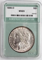 Coin 1899-O Morgan Silver Dollar NTC MS65