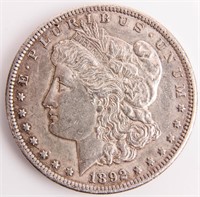 Coin 1892-CC  Morgan Silver Dollar in Choice AU