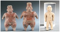 3 Mexican terracotta figures.