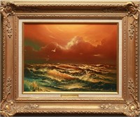 Edward Barton, Oil on Canvas - Marine Seascape