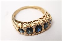 14K Gold Sapphires & Diamonds Lady's Ring