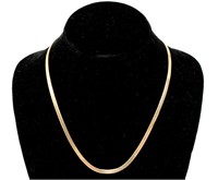 14K Italian Gold Flat Herring-Bone Link Necklace