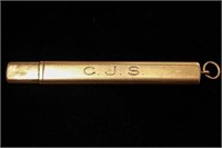 14K Gold Black, Starr & Frost Pencil Case Pendant