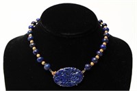 14K Gold & Lapis Lazuli Choker Necklace