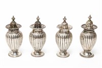 Continental Silver Salt & Pepper Shakers, Set of 4