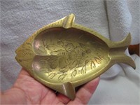 Brass Fish Ashtray Trinket Dish
