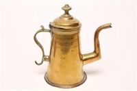 French Brass & Copper Country Primitive Coffee Pot