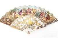Mother of Pearl Hand-Painted Anglo-Indian Fan