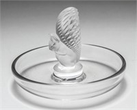 Lalique Clear & Satin Crystal Squirrel Ring Holder