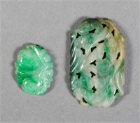 Chinese White & Green Jade Pendants 2 Assorted