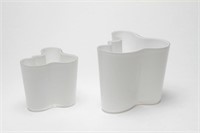 Alvar Aalto "Savoy"  White Cased Glass Vases, 2