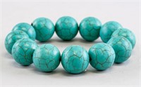 Chinese Turquoise Round Bead Bracelet