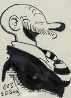 US Pop Art Ink on Paper Signed Gus Edson