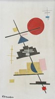Russian Suprematist OOB Signed Kazimir Malevich