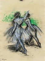 French Impressionist Pastel Signed Degas