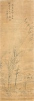 Li Xitong Chinese Watercolor Landscape Scroll