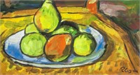 French Tempera on Paper Signed P Cezanne