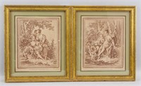 Gilles Demarteau 1722-1776 French 2 Etchings