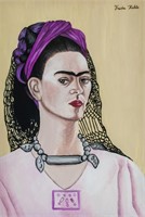 Mexican Surrealist Gouache Signed Frida Kahlo