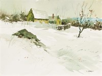 Edward Garbely 1908-1999 US Watercolor Landscape
