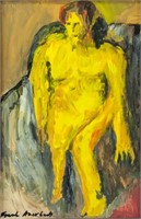 German Expressionist Gouache Signed Frank Auerbach
