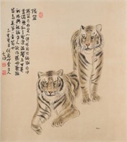 Feng Dazhong Chinese b.1949 Watercolor Tiger