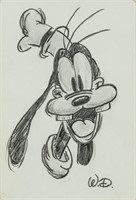 US Pop Art Mixed Media Goofy Signed Walt Disney