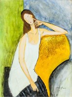 Italian Cubist Oil on Canvas Signed Modigliani
