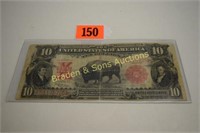 US SERIES 1901 $10.00 BILL FR122. SIGNED SPELLMAN