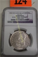 NGC GRADED AU DETAILS 1834 CAPPED BUST SILVER