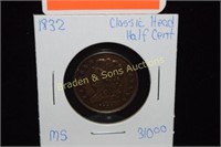 US 1832 CLASSIC HEAD HALF PENNY. MS QUALITY