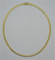14k Gold Omega Style Necklace