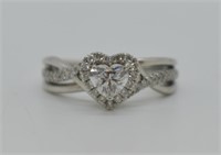 Kay Jeweler's 14k Wht. Gold Heart-cut Diamond Ring