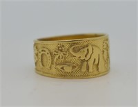 14k Gold Good Luck Band Ring
