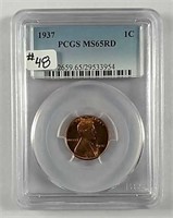 1937  Lincoln Cent  PCGS MS-65 Red