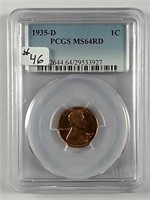 1935-D  Lincoln Cent  PCGS MS-64 Red