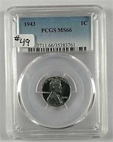1943  Lincoln Cent  PCGS MS-66