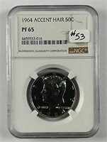 1964  Kennedy Half Dollar  "Accent Hair" NGC PF-65