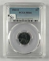 1943-S  Lincoln Cent  PCGS MS-66