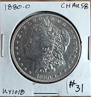 1880-O  Morgan Dollar  Ch AU-58