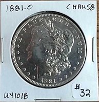 1881-O  Morgan Dollar  Ch AU-58