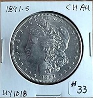 1891-S  Morgan Dollar  Ch AU