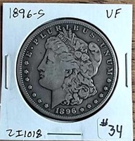 1896-S  Morgan Dollar  VF