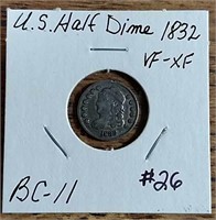 1832  Half Dime  VF-XF